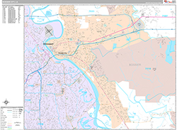 Bossier City Wall Map Premium Style 2026